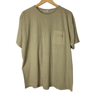 Vintage Camel Joe Camo Graphic Pocket T-Shirt Tan XL Made in USA 1992 Promo Tee